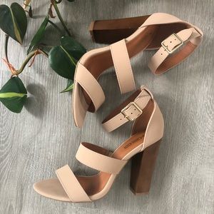 Brand new tan strappy heels. Never worn. Comes with box